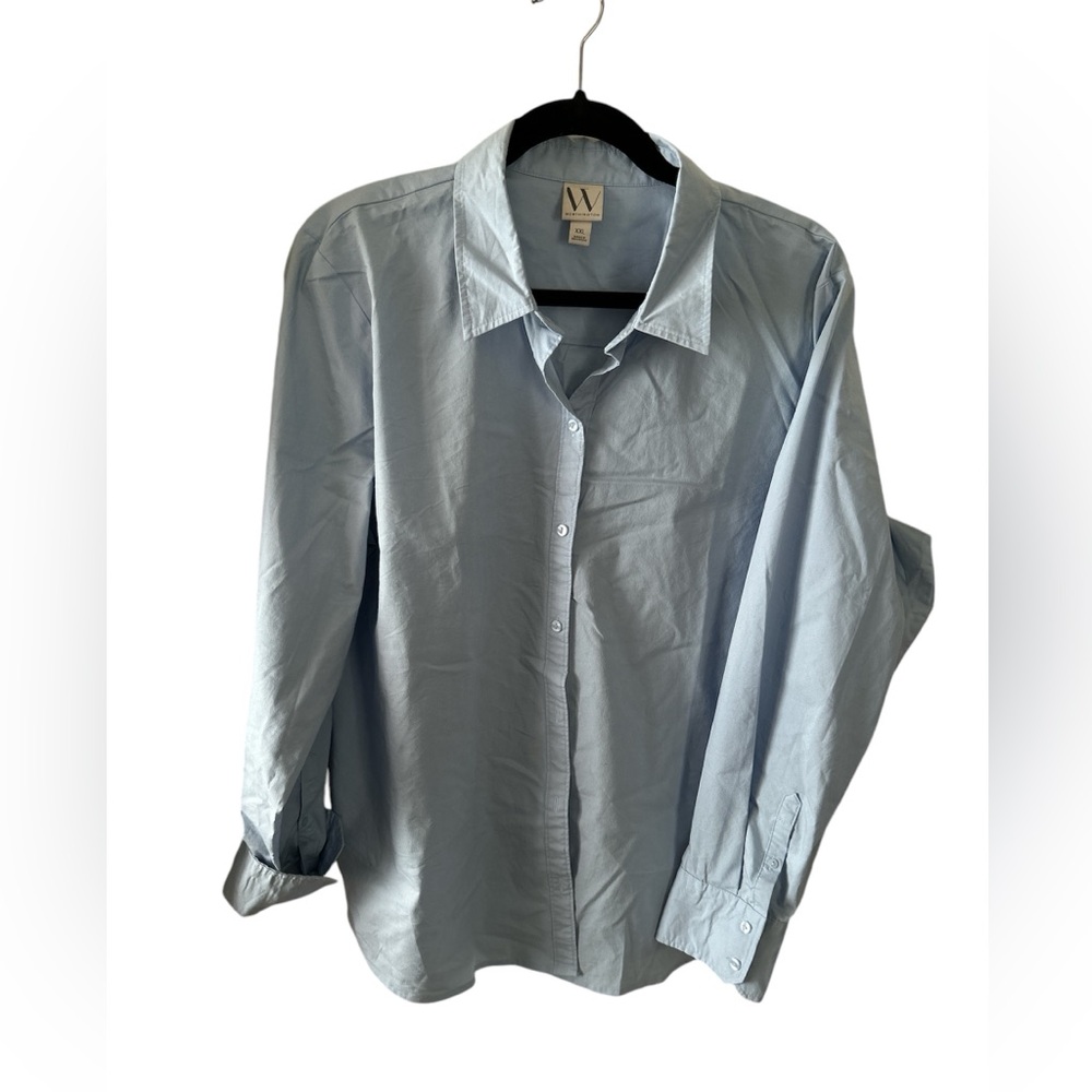 Light blue button down shirt long sleeves - Picture 4 of 6